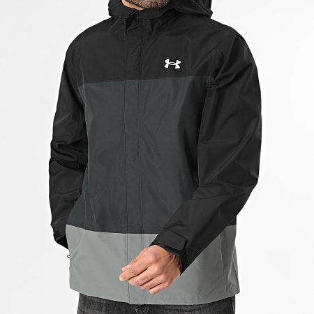 Under Armour - Coupe-Vent Capuche Zippé Cloudstrike Colorblock 6009584 Noir Gris Anthracite Gris