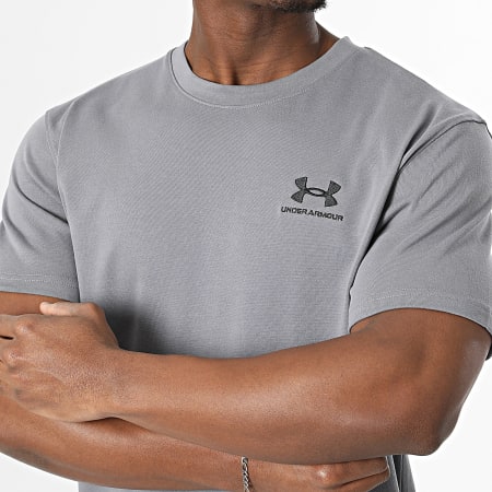 1373997 Under Armour - Tee Shirt Logo Emb Heavyweight 1373997 Gris Anthracite ...