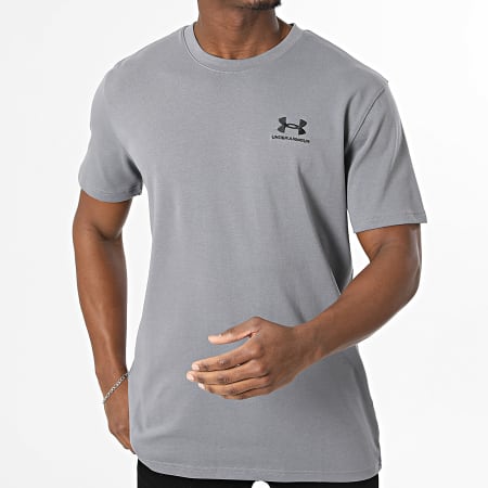1373997 Under Armour - Tee Shirt Logo Emb Heavyweight 1373997 Gris Anthracite ...
