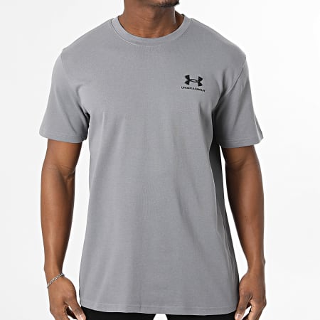 1373997 Under Armour - Tee Shirt Logo Emb Heavyweight 1373997 Gris Anthracite ...