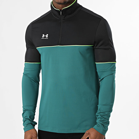 Under Armour - Tee Shirt Manches Longues Col Zippé Challenger 6004043 Vert Foncé Noir