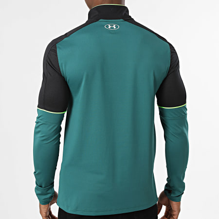 Under Armour - Tee Shirt Manches Longues Col Zippé Challenger 6004043 Vert Foncé Noir
