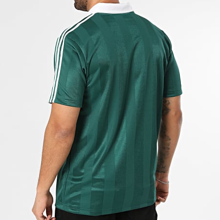 Adidas Originals - Maillot Col V A Bandes Jersey KE3582 Vert Blanc