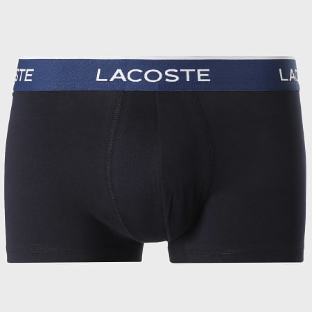 Lacoste - Lot De 3 Boxers Classic Noir Bleu Marine Bleu Clair Gris