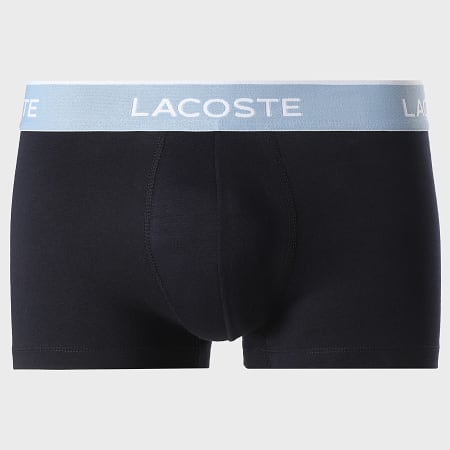 Lacoste - Lot De 3 Boxers Classic Noir Bleu Marine Bleu Clair Gris