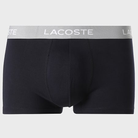 Lacoste - Lot De 3 Boxers Classic Noir Bleu Marine Bleu Clair Gris