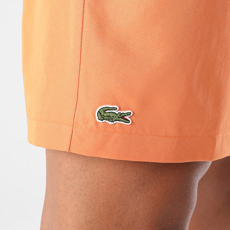 Lacoste - Short Jogging Diamanté Logo Brodé Crocodile Orange