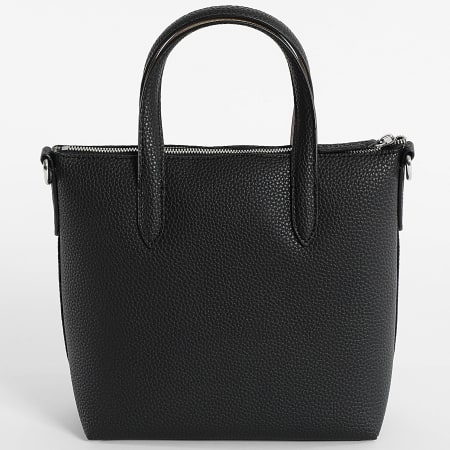 Lacoste - Bolso Mujer Logo Cocodrilo Metal Negro