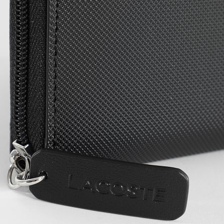 Lacoste - Cartera Mujer Logo Bordado Cocodrilo Negro