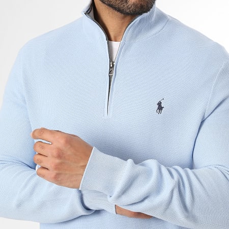 Polo Ralph Lauren - Pull Col Montant Original Player Bleu Clair Bleu Marine