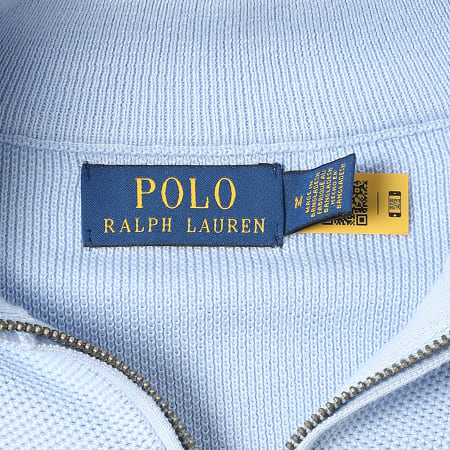 Polo Ralph Lauren - Pull Col Montant Original Player Bleu Clair Bleu Marine
