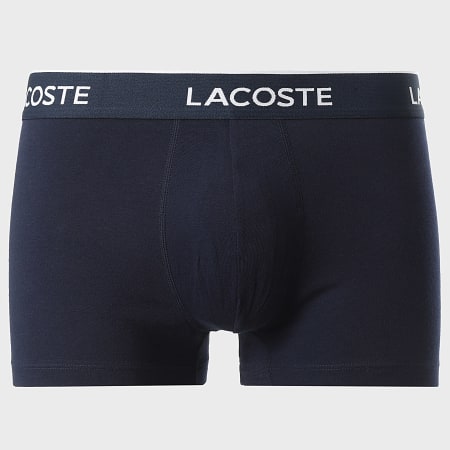 Lacoste - Lot De 5 Boxers Classic Bleu Marine Bleu Clair Rose