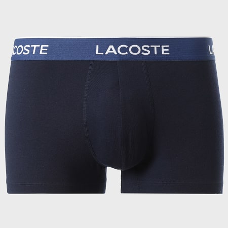 Lacoste - Lot De 5 Boxers Classic Bleu Marine Bleu Clair Rose