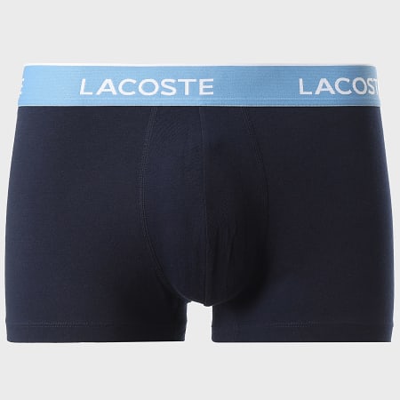 Lacoste - Lot De 5 Boxers Classic Bleu Marine Bleu Clair Rose