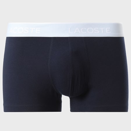 Lacoste - Lot De 5 Boxers Classic Bleu Marine Bleu Clair Rose