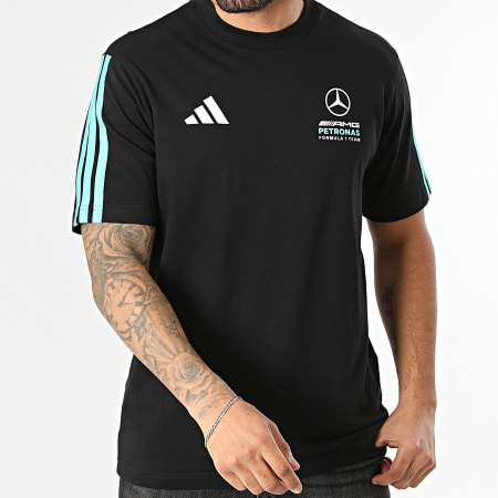 Adidas Sportswear - Tee Shirt A Bandes AMG Mercedes KE8161 Noir Bleu Turquoise