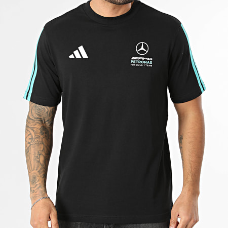 Adidas Sportswear - Tee Shirt A Bandes AMG Mercedes KE8161 Noir Bleu Turquoise