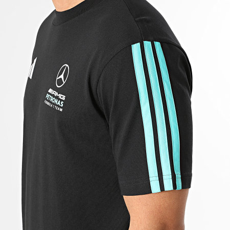 Adidas Sportswear - Tee Shirt A Bandes AMG Mercedes KE8161 Noir Bleu Turquoise