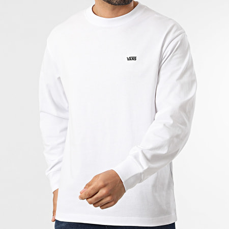 Vans - Tee Shirt Manches Longues Oversize Large Left Chest II 00P1S Blanc