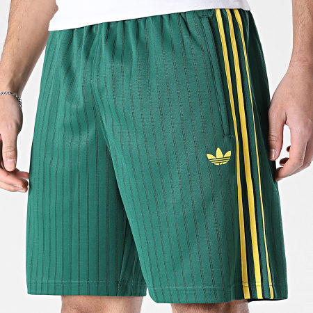 Adidas Originals - Short Jogging A Bandes Firebird KS5504 Vert Jaune
