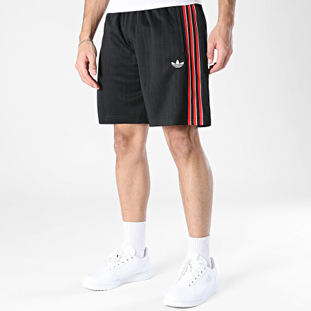 Adidas Originals - Short Jogging A Bandes Firebird KS5505 Noir Rouge