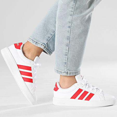 Adidas Sportswear - Baskets Femme Grand Court 3.0 J HP3530 Footwear White Pure Ruby
