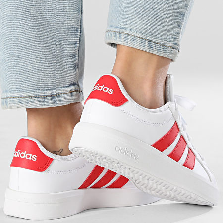 Adidas Sportswear - Baskets Femme Grand Court 3.0 J HP3530 Footwear White Pure Ruby