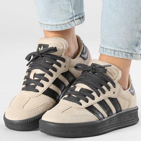 Adidas Originals - Zapatillas Mujer Sambae XLG J JP9520 Stone Caqui Core Negro Utility Negro