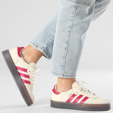 Adidas Originals - Zapatillas Mujer Sambae W IH4042 Crema Blanco Shock Rosa