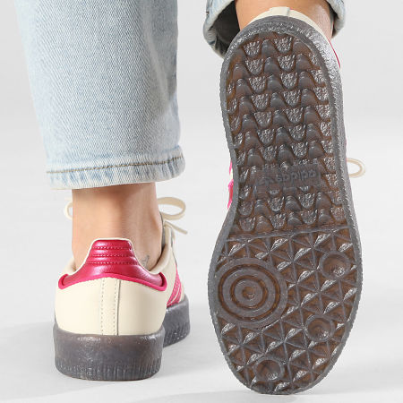 Adidas Originals - Zapatillas Mujer Sambae W IH4042 Crema Blanco Shock Rosa