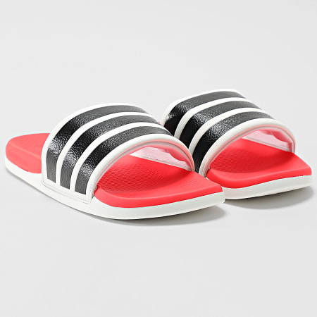 Adidas Sportswear - Claquettes Adilette Comfort 2.0 HQ2473 Crystal White Core Black Lucid Red