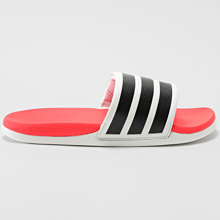 Adidas Sportswear - Claquettes Adilette Comfort 2.0 HQ2473 Crystal White Core Black Lucid Red