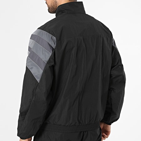Adidas Originals - Ensemble De Survêtement A Bandes Santiago TT KS8326 KE3430 Noir Gris Anthracite