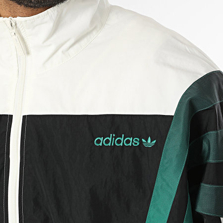 Adidas Originals - Ensemble De Survêtement A Bandes Santiago TP KS8328 KE2148 Beige Clair Vert Noir
