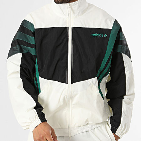 Adidas Originals - Ensemble De Survêtement A Bandes Santiago TP KS8328 KE2148 Beige Clair Vert Noir
