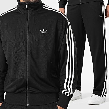Adidas Originals - Ensemble De Survetement A Bandes Firebird KE0782 KE0767 Noir Blanc