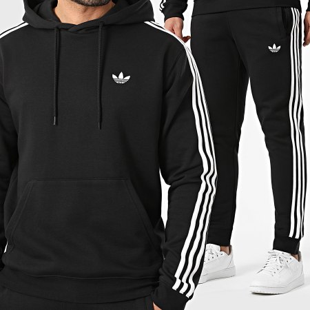 Adidas Originals - Ensemble De Survetement A Bandes 3 Stripes KE3557 KE3562 Noir Blanc
