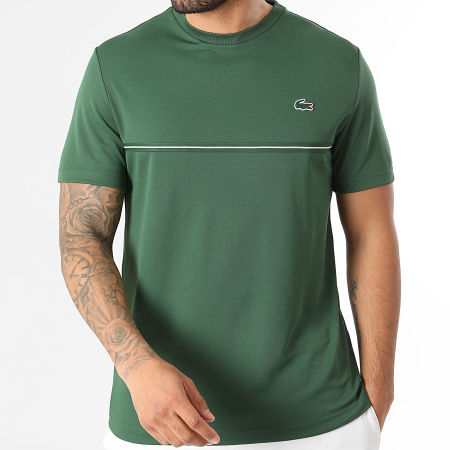 Tee-shirt tennis vert Lacoste Crocodile Ultra Dry confortable