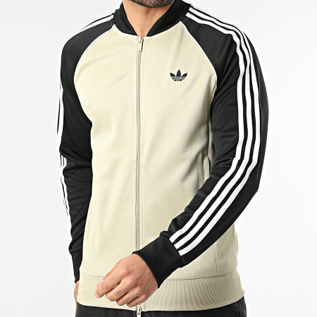 Adidas Originals - Veste Zippée A Bandes KE7963 Beige Noir