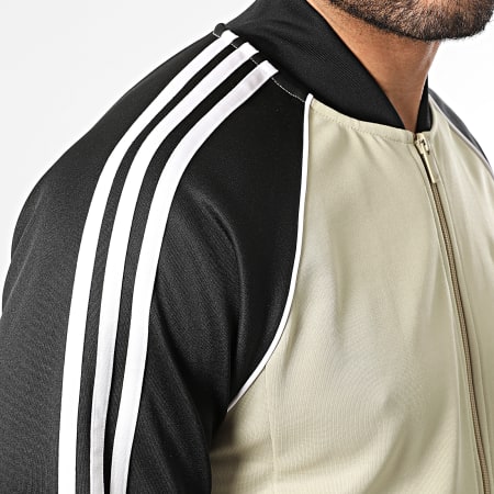 Adidas Originals - Veste Zippée A Bandes KE7963 Beige Noir