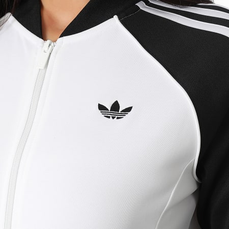 Adidas Originals - Veste Zippée A Bandes Femme SST TT KD3781 Blanc Noir