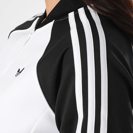 Adidas Originals - Veste Zippée A Bandes Femme SST TT KD3781 Blanc Noir