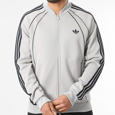 Adidas Originals - Veste Zippée A Bandes SST 2.0 KD5839 Gris Clair