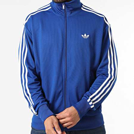 Adidas Originals - Veste Zippée A Bandes Firebird TT KE0790 Bleu Roi Blanc