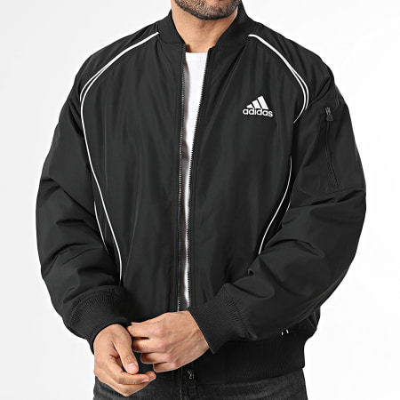 Adidas Sportswear - Veste Bomber Zippée Teamgeist KC8358 Noir Blanc