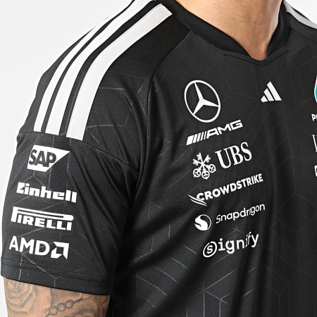 Adidas Sportswear - Maillot Col V A Bandes AMG Mercedes Jersey KF0161 Noir