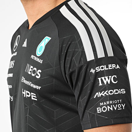 Adidas Sportswear - Maillot Col V A Bandes AMG Mercedes Jersey KF0161 Noir