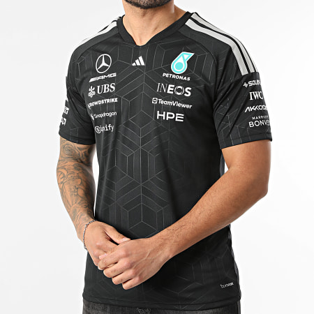 Adidas Sportswear - Maillot Col V A Bandes AMG Mercedes Jersey KF0161 Noir