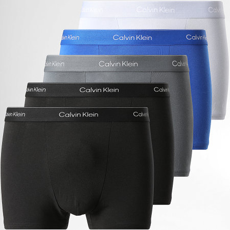 Calvin Klein - Lot De 5 Boxers NB4437 Bleu Ciel Bleu Roi Gris Noir