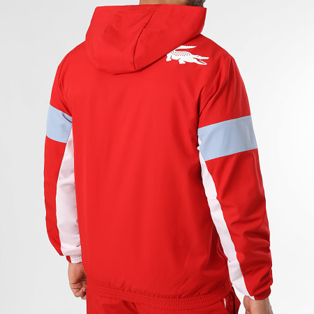Lacoste - Jacket Hooded Zipped Embroidered Crocodile Logo Red